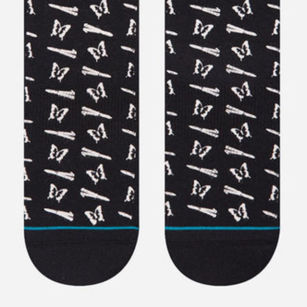 STANCE Butterflies Mens Socks Medium Black - Picture 3 of 5